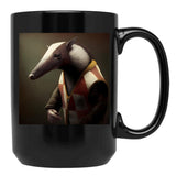 Anteater In A Sweater - Animal Art Black Coffee Mug, Gift Coffee Mug