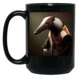 Anteater In A Sweater - Animal Art Black Coffee Mug, Gift Coffee Mug
