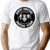 Anti Social Club T-Shirt for Men & Women, T-Shirts Graphic Tee - White