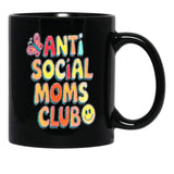 Anti-Social Moms Club V1 Black Coffee Mug, Gift Coffee Mug - Black
