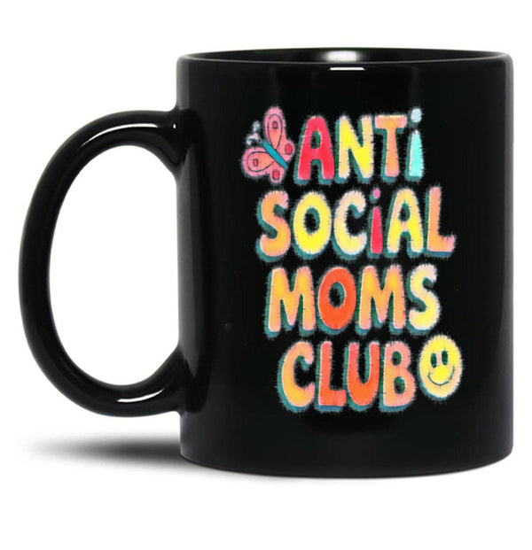 Anti-Social Moms Club V1 Black Coffee Mug, Gift Coffee Mug - Black