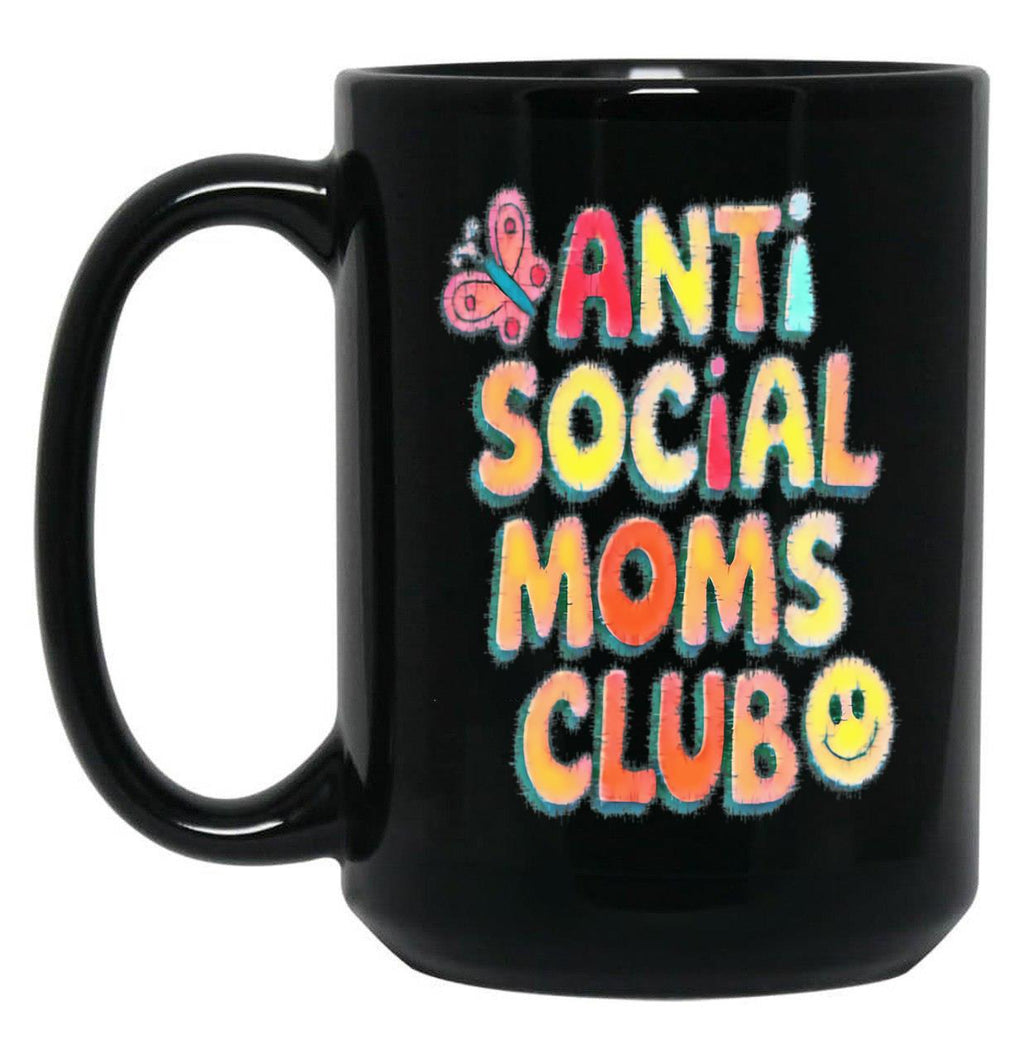 Anti-Social Moms Club V1 Black Coffee Mug, Gift Coffee Mug