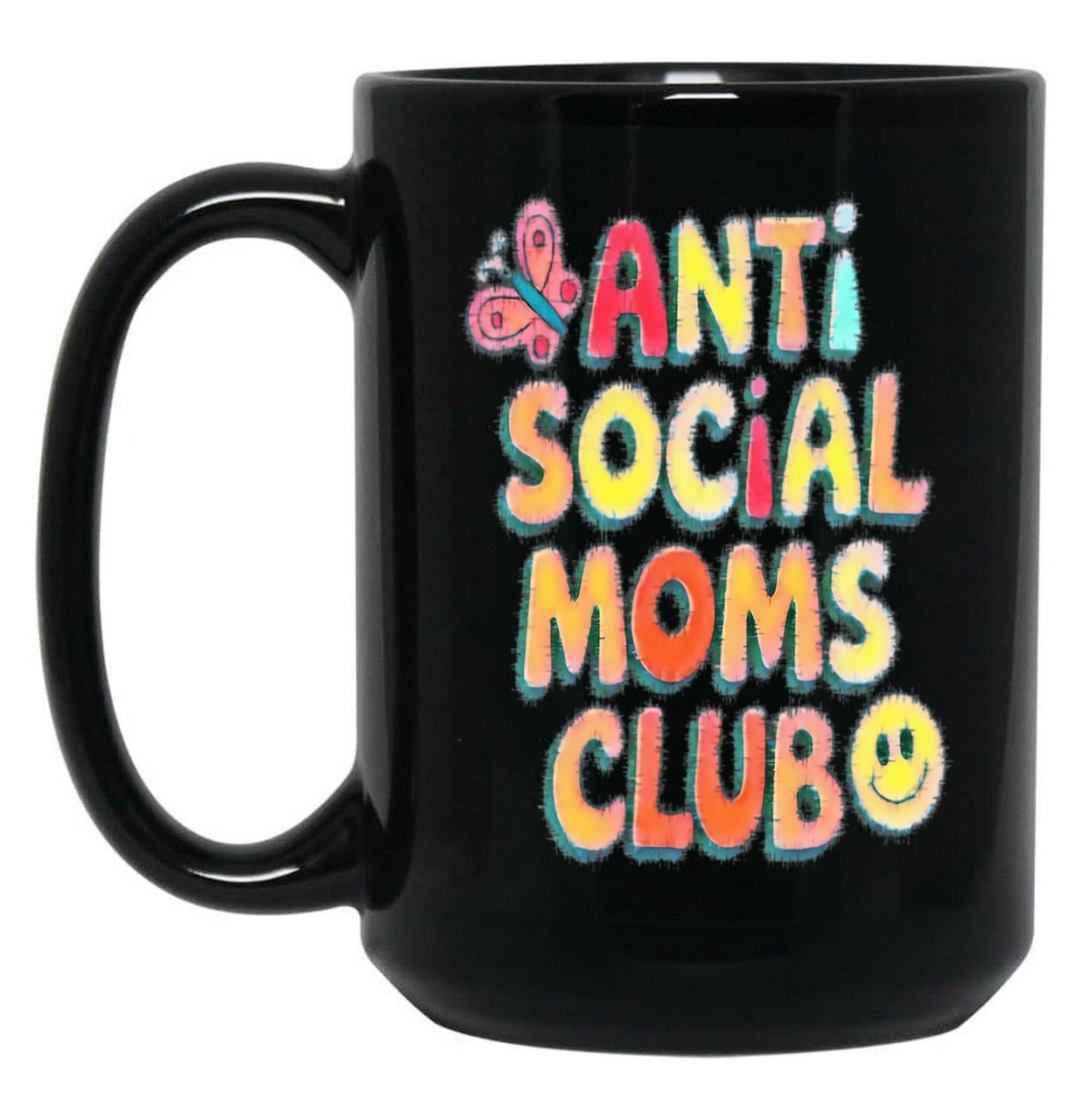 Anti-Social Moms Club V1 Black Coffee Mug, Gift Coffee Mug