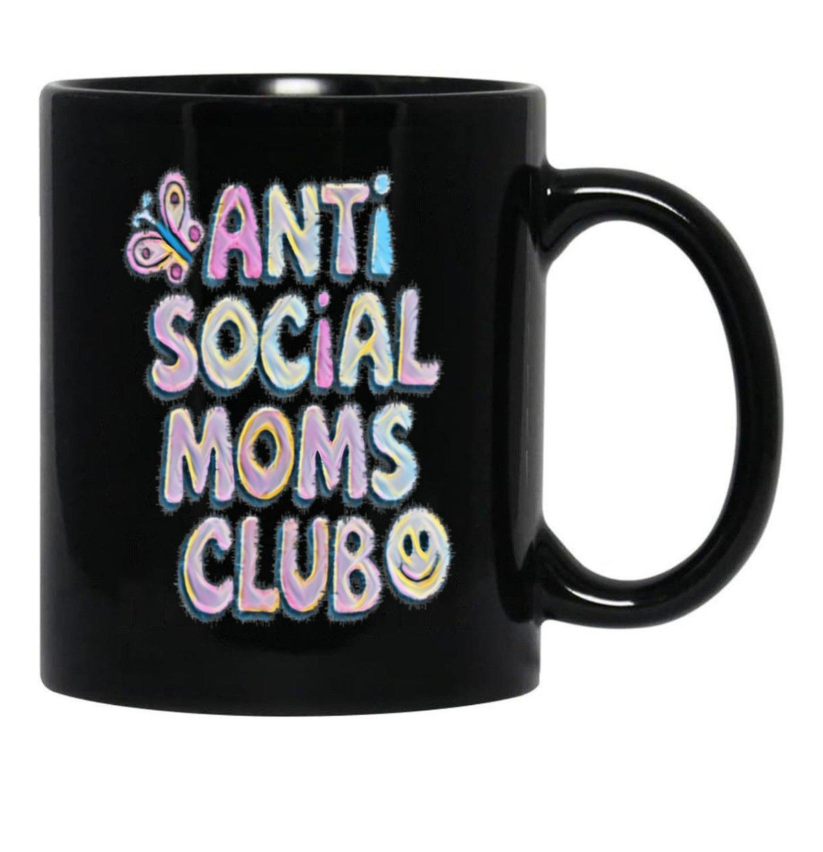 Anti-Social Moms Club V2 Black Coffee Mug, Gift Coffee Mug - Black