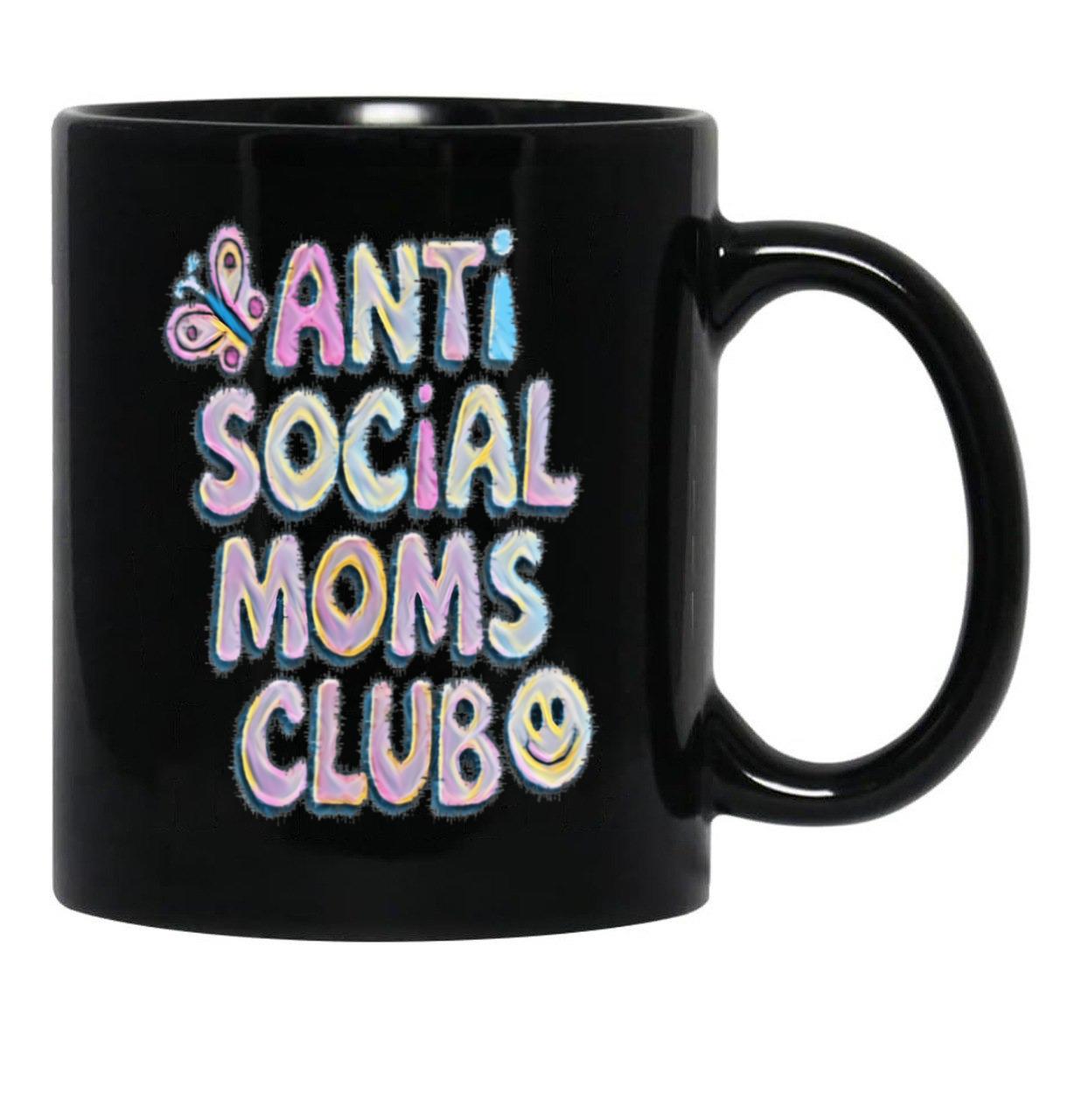 Anti-Social Moms Club V2 Black Coffee Mug, Gift Coffee Mug - Black