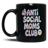 Anti-Social Moms Club V2 Black Coffee Mug, Gift Coffee Mug - Black