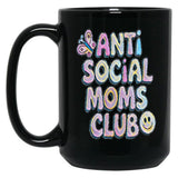 Anti-Social Moms Club V2 Black Coffee Mug, Gift Coffee Mug
