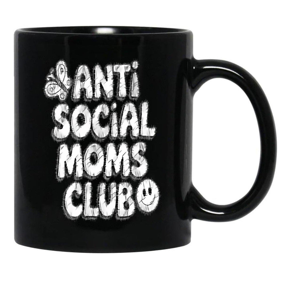 Anti-Social Moms Club V3 Black Coffee Mug, Gift Coffee Mug - Black