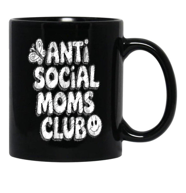 Anti-Social Moms Club V3 Black Coffee Mug, Gift Coffee Mug - Black