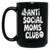 Anti-Social Moms Club V3 Black Coffee Mug, Gift Coffee Mug