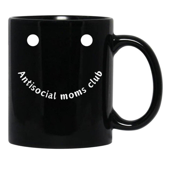 Antisocial Moms Club Black Coffee Mug, Gift Coffee Mug - Black