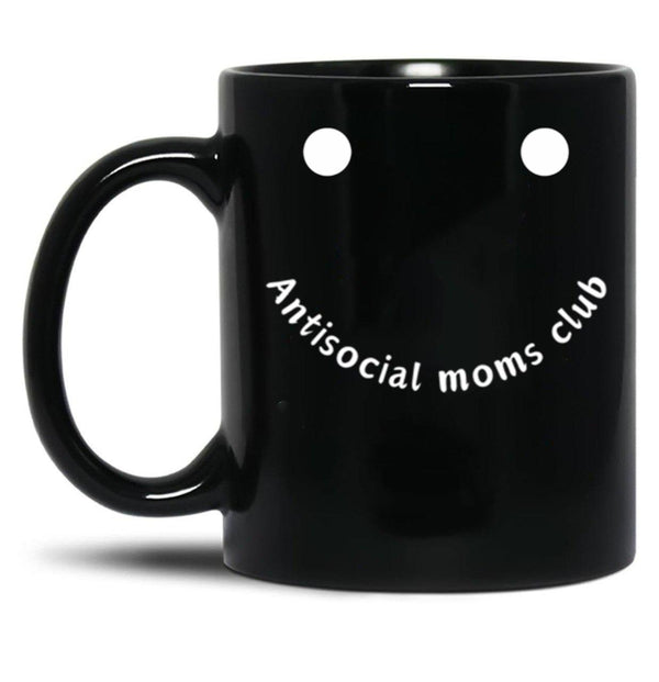 Antisocial Moms Club Black Coffee Mug, Gift Coffee Mug - Black