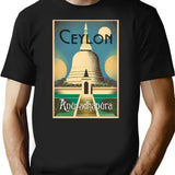 Anuradhapura Vintage Travel Art Print Government Travel Bureau Colombo Ceylon T-Shirt for Men & Women, T-Shirts Graphic Tee - Black