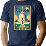 Anuradhapura Vintage Travel Art Print Government Travel Bureau Colombo Ceylon T-Shirt for Men & Women, T-Shirts Graphic Tee - Navy