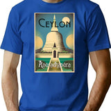 Anuradhapura Vintage Travel Art Print Government Travel Bureau Colombo Ceylon T-Shirt for Men & Women, T-Shirts Graphic Tee - Blue