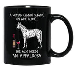 Appaloosa Horse And Wine Funny Horse Black Coffee Mug, Gift Coffee Mug - Black