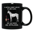 Appaloosa Horse And Wine Funny Horse Black Coffee Mug, Gift Coffee Mug - Black