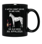 Appaloosa Horse And Wine Funny Horse Black Coffee Mug, Gift Coffee Mug - Black
