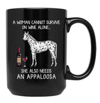 Appaloosa Horse And Wine Funny Horse Black Coffee Mug, Gift Coffee Mug