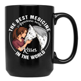 Appaloosa Horse Kisses Best Medicine In The World Black Coffee Mug, Gift Coffee Mug
