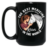 Appaloosa Horse Kisses Best Medicine In The World Black Coffee Mug, Gift Coffee Mug