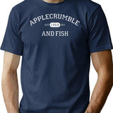 Applecrumble And Fish T-Shirt for Men & Women, T-Shirts Graphic Tee - Navy