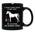 Arabian Horse And Wine Funny Horse Black Coffee Mug, Gift Coffee Mug - Black