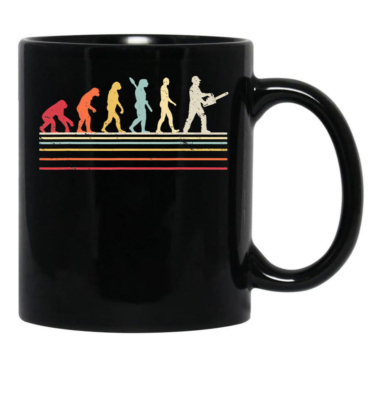 Arborist Chainsaw. Retro Style Tree Surgeon Black Coffee Mug, Gift Coffee Mug - Black