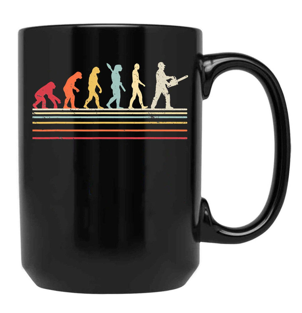 Arborist Chainsaw. Retro Style Tree Surgeon Black Coffee Mug, Gift Coffee Mug