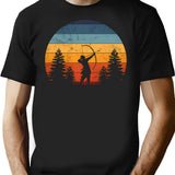 Archery Archer Bow Vintage Retro Distressed Design T-Shirt for Men & Women, T-Shirts Graphic Tee - Black