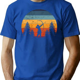 Archery Archer Bow Vintage Retro Distressed Design T-Shirt for Men & Women, T-Shirts Graphic Tee - Blue