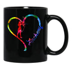 Archery Heart Black Coffee Mug, Gift Coffee Mug - Black