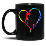 Archery Heart Black Coffee Mug, Gift Coffee Mug - Black