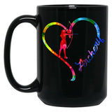 Archery Heart Black Coffee Mug, Gift Coffee Mug