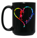 Archery Heart Black Coffee Mug, Gift Coffee Mug