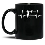 Archery Heartbeat Black Coffee Mug, Gift Coffee Mug - Black
