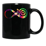 Archery Infinity Tie Dye Black Coffee Mug, Gift Coffee Mug - Black