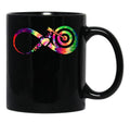 Archery Infinity Tie Dye Black Coffee Mug, Gift Coffee Mug - Black