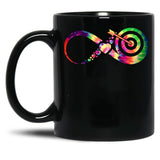 Archery Infinity Tie Dye Black Coffee Mug, Gift Coffee Mug - Black