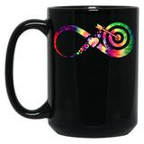 Archery Infinity Tie Dye Black Coffee Mug, Gift Coffee Mug
