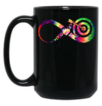 Archery Infinity Tie Dye Black Coffee Mug, Gift Coffee Mug