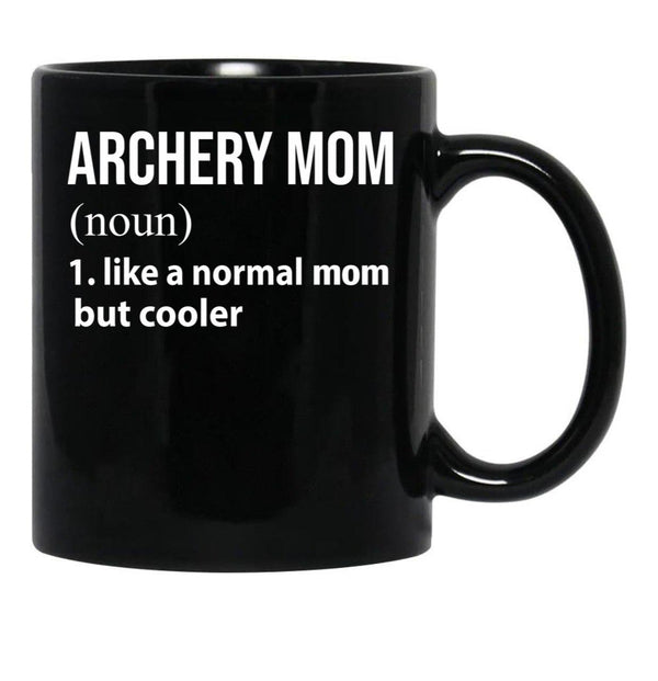 Archery Mom Like A Normal Mom But Cooler Black Coffee Mug, Gift Coffee Mug - Black