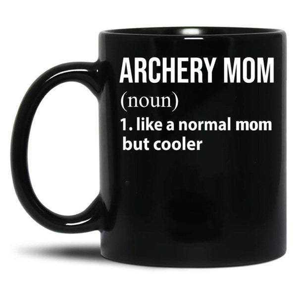 Archery Mom Like A Normal Mom But Cooler Black Coffee Mug, Gift Coffee Mug - Black