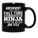 Archivist Black Coffee Mug, Gift Coffee Mug - Black