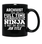 Archivist Black Coffee Mug, Gift Coffee Mug - Black