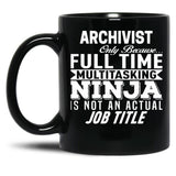 Archivist Black Coffee Mug, Gift Coffee Mug - Black