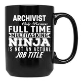 Archivist Black Coffee Mug, Gift Coffee Mug