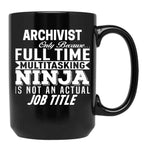Archivist Black Coffee Mug, Gift Coffee Mug