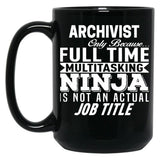 Archivist Black Coffee Mug, Gift Coffee Mug
