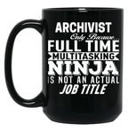 Archivist Black Coffee Mug, Gift Coffee Mug